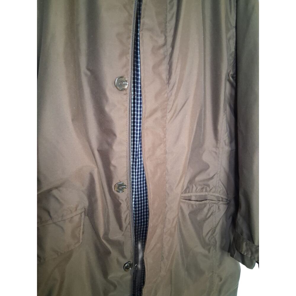 Lands' End Trench Coat Jacket Brown Vintage Large Excellent - Picture 5 of 8